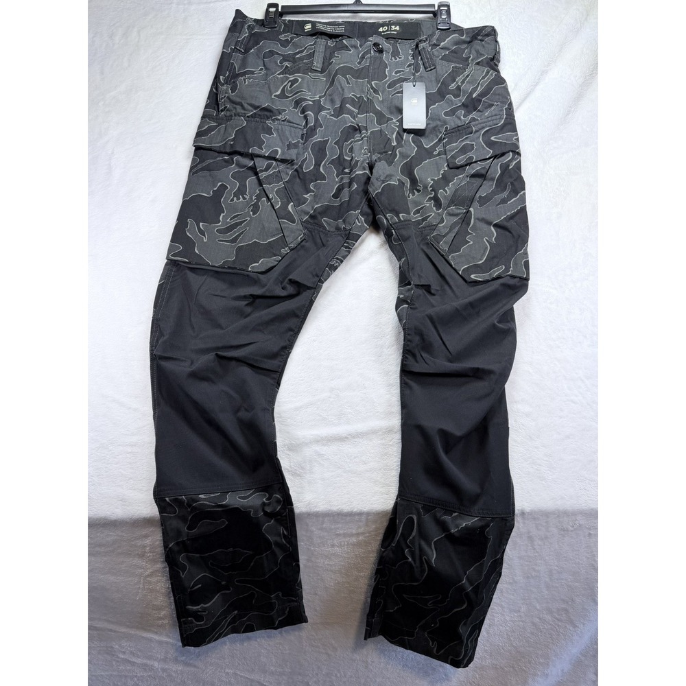 NWT G-Star RAW 3D Tapered Cargo Pants 3.0 Camo Black Tactical Ripstop 40x34(31)